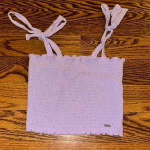 hollister purple tied crop tank